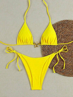 Red Triangle String Bikini Set with Starfish Charm