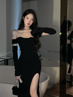 Tube Top Dress with Multiple Binding Methods and Split Design