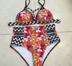 Tropical Floral High-Waist Bikini Set