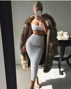Women's Sexy Two-Piece Dress Set with Crop Top