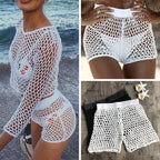 Crochet Net Beach Cover-Up Shorts