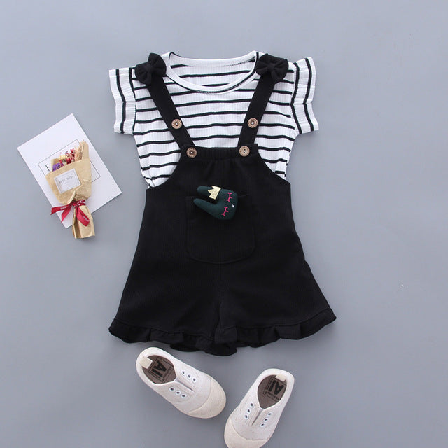 Cute Summer Outfit for Girls - 2Pcs T-Shirt & Shorts