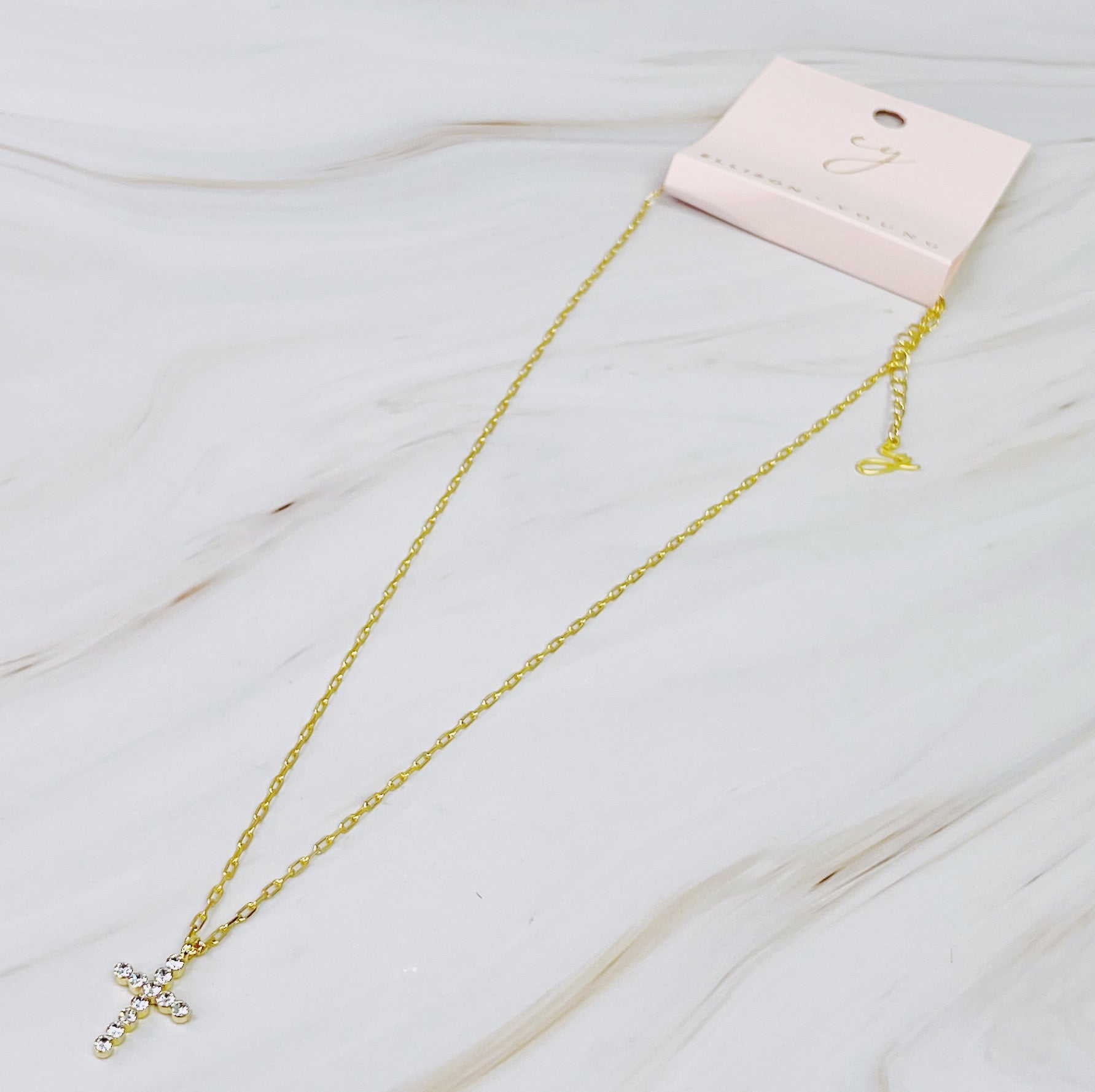 Crystal Cross Pendant Necklace