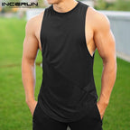 Solid Color O Neck Sleeveless Casual Men's Tank Top