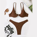 Black Underwire Triangle Bikini Set