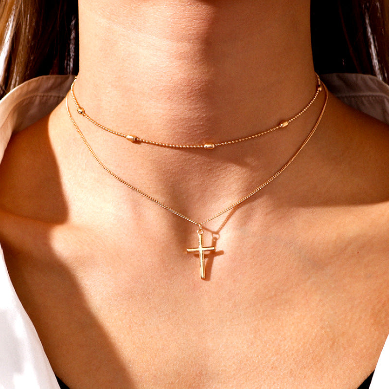 Layered Cross Pendant Necklace