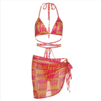 Tie-Dye String Bikini Set with Sarong