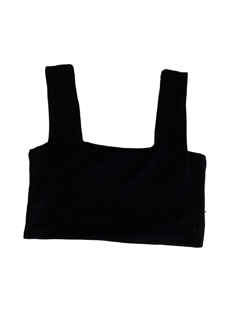 Women's Stretchy Square Neck Crop Tank Top (2020)