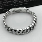 Vintage Korean Silver Men's Double Cross Bracelet