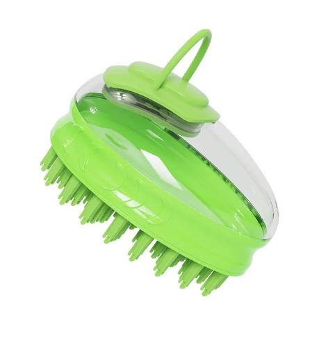Pet Bath Brush with Soap Dispenser, Soft Silicone Massage Grooming Brush for Dogs & Cats, Shampoo Scrubber for Bath Time
