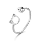 Cat Ear and Paw Open Ring