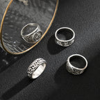 Retro Embossed Vintage Ring Set