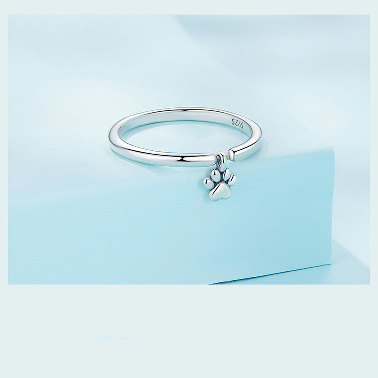 Dog Paw Charm Ring