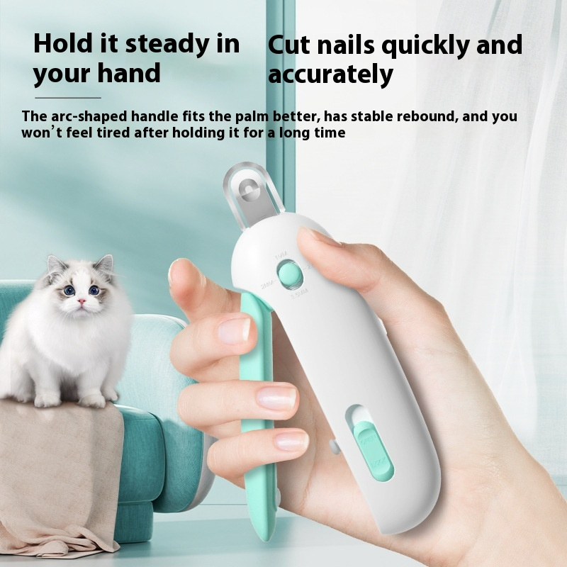 Pet Nail Trimmer with Adjustable Aperture & Hidden File, Safety Guard Nail Clipper for Cats and Small to Large Dogs