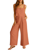 Sleeveless Camisole Wide Leg Pants Set