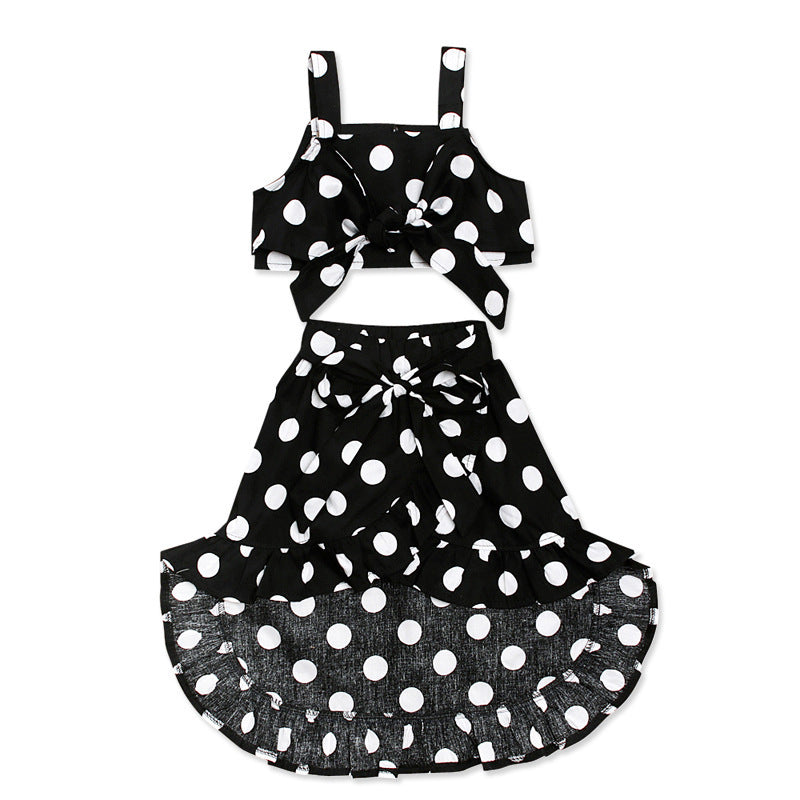 Girls' Polka-Dot Tank and Ruffle Skirt Set