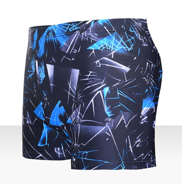 Men's Graffiti Print Boxer Swim Trunks