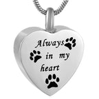 Pet Memorial Heart Urn Pendant Necklace