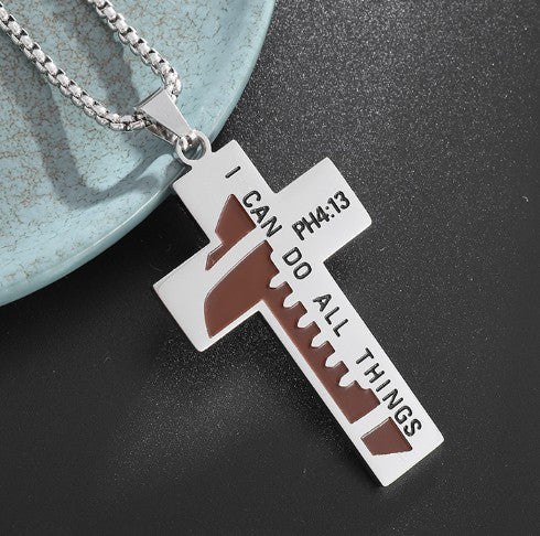 Men's Basketball Cross Necklace