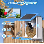 Smart Bird Feeder with Camera Solar Powered WiFi 4MP AI Bird Species Identification Motion Detection Night Vision for Outdoor Bird Watching