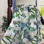 Tropical Leaf Print Ruffle Bikini Set
