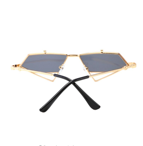 Geometric Gold Metal Sunglasses