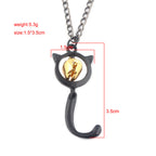 Cute Ladybug Pendant Necklace with Black Cat Charm