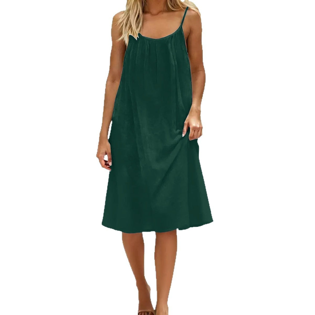 Women's Spaghetti Strap Backless Bodycon Dress