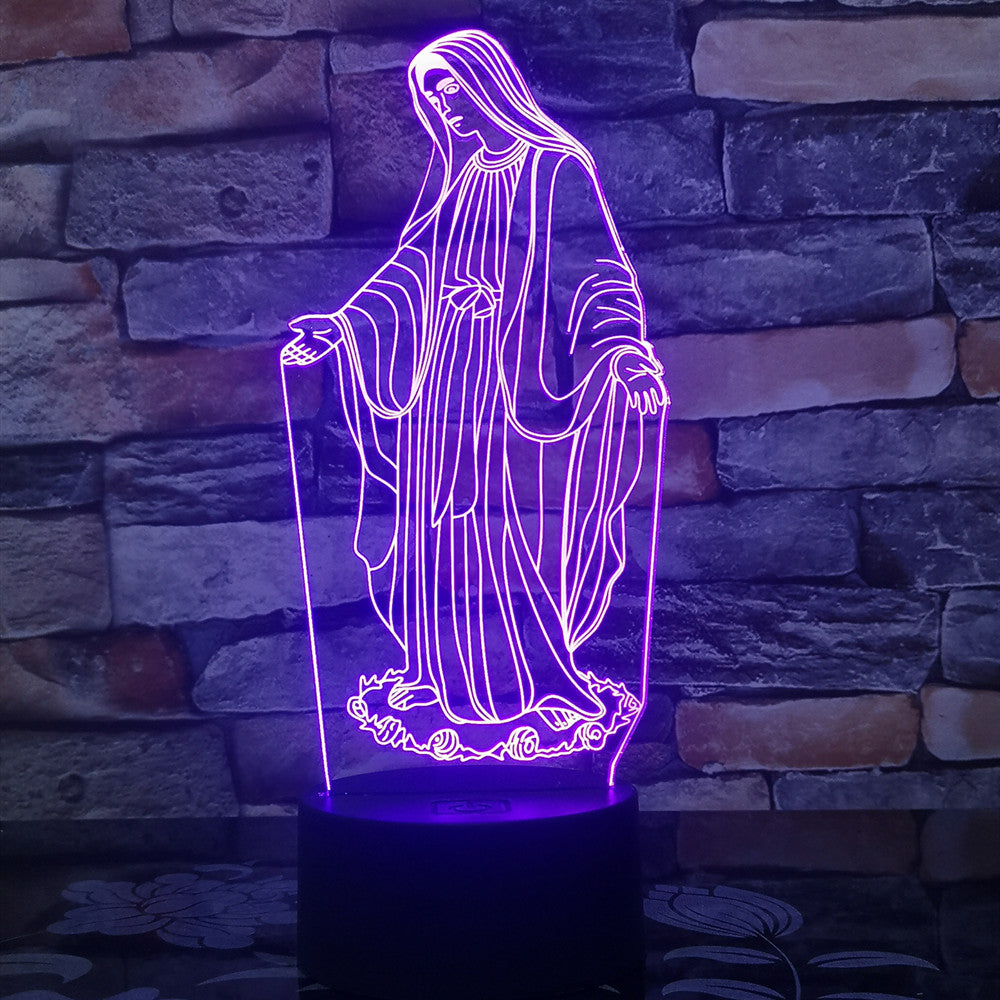 3D LED Night Light - Virgin Mary
