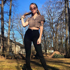 Summer Plaid Crop Top with Button Closure for Women
