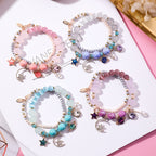 Multi-Layer Bracelet with Star, Moon, and Cat Eye Crystals