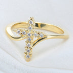 CZ Cross Ring for Women - Silver