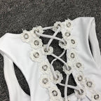 White Floral Cutout One-Piece Swimsuit