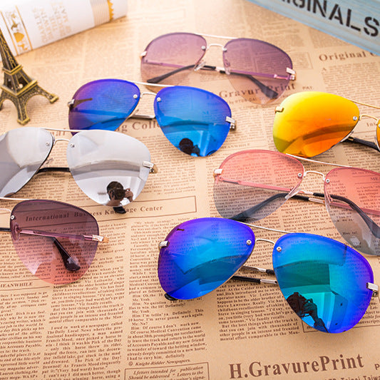 Rimless Gradient Aviator Sunglasses
