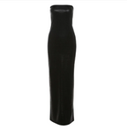 Strapless Backless Bodycon Maxi Dress with Side Split