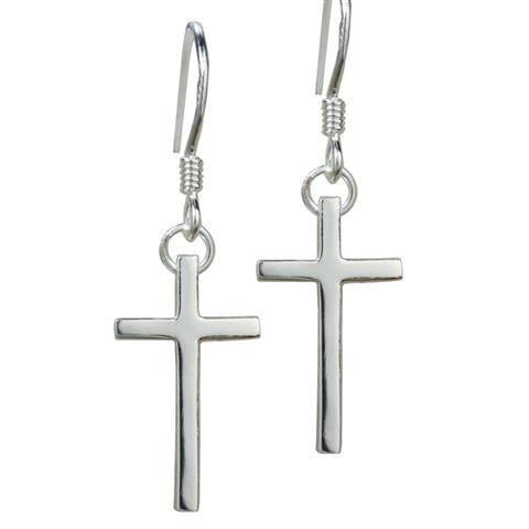 Stylish Stainless Steel Couple Cross Tassel Earrings