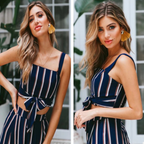 Trendy Women's Striped Wide-Leg Pants and Cami Set