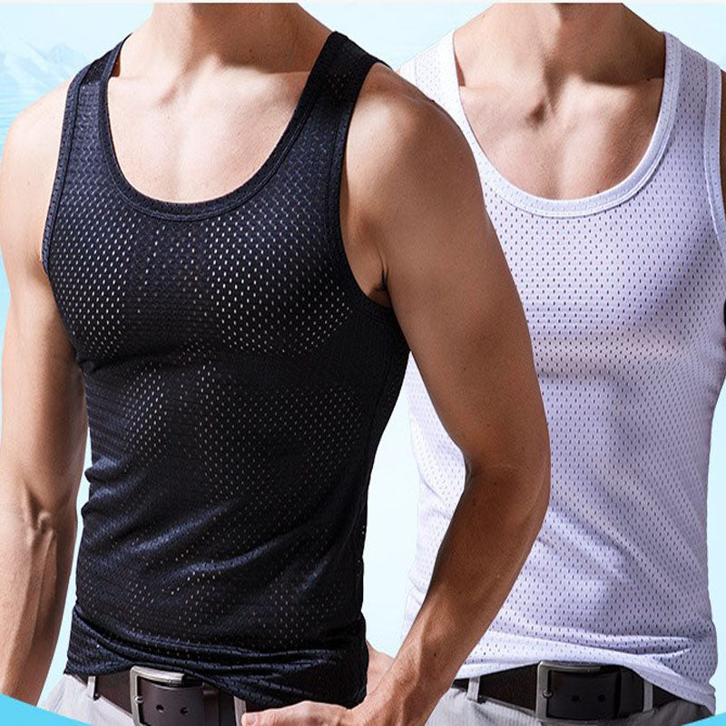 Men's Breathable Ice Mesh Fitness Undershirt Camisole