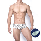 Men's Ink Bamboo Print Boxer Swim Trunks