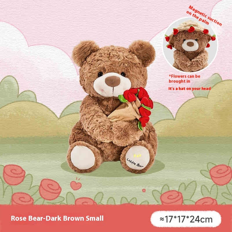 Rose Bouquet Teddy Bear Plush | Home Decor