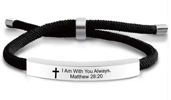 Scripture Cross Cord Bracelet (Psalm 46:5) | Christian Jewelry
