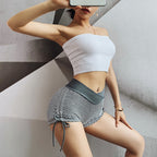 High-Waisted Elastic Drawstring Yoga Shorts for Women