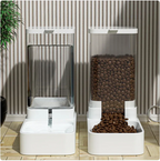 Automatic Gravity Pet Feeder & Water Dispenser, 3.8L Large Capacity, See-Through Food & Water Station for Cats and Dogs