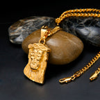 Abstract Jesus Face Pendant Necklace
