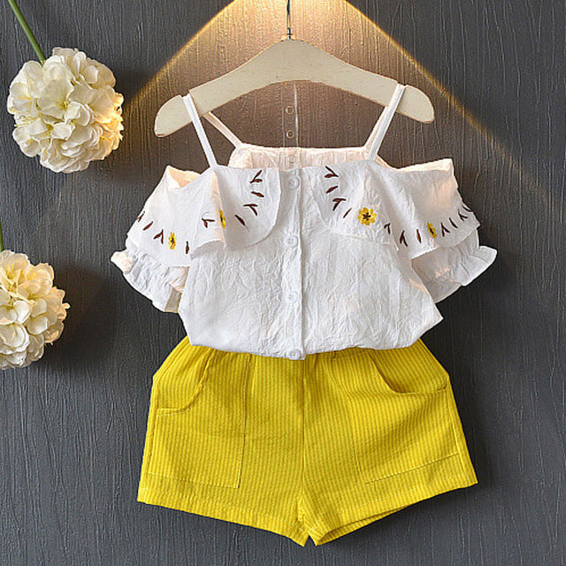 Baby Girls' T-Shirt and Shorts Outfit for Kids