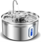 Stainless Steel Pet Water Fountain 3.2L Ultra-Quiet Automatic Cat Dog Drinking Dispenser with Faucet Spout