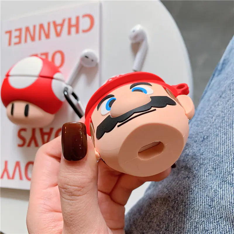 Silicone Case for AirPods 2 - Mario Cartoon Design | Accessory