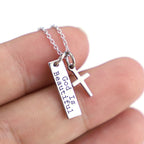 God Is Beautiful Bar and Cross Pendant Necklace