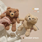 Plush Cartoon Teddy Bear AirPods Case for Apple 1/2