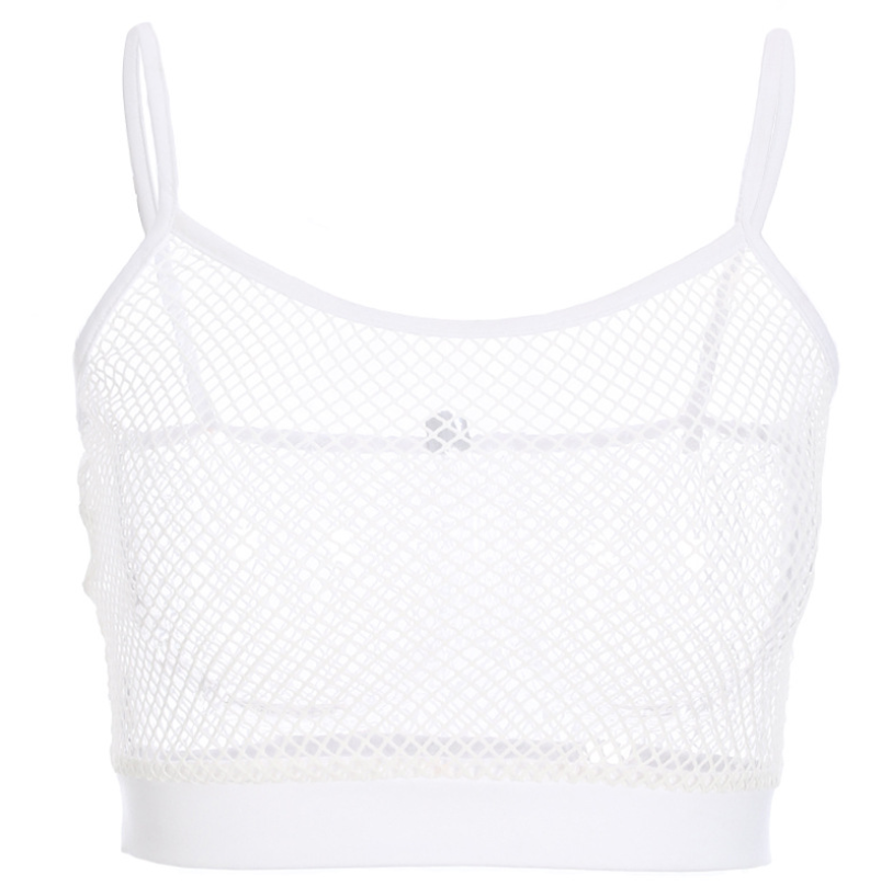 Women's Fishnet Mesh Cami Crop Top